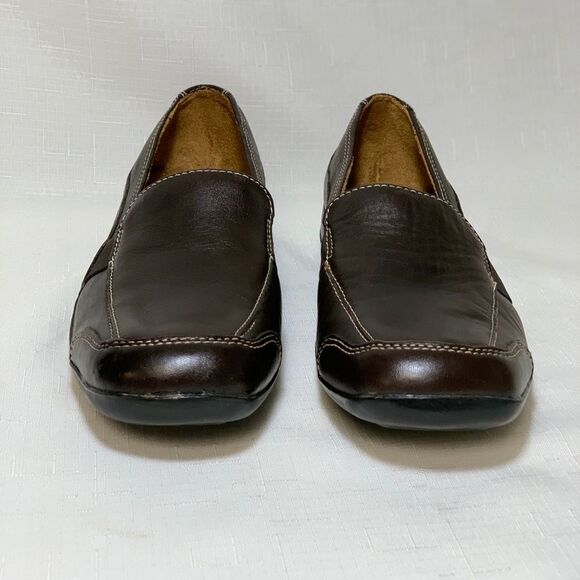 NWOT NATURALIZER Brown Leather Loafer Women’s 8.5M NATURAL SOUL Camelia Slip On - Picture 4 of 12